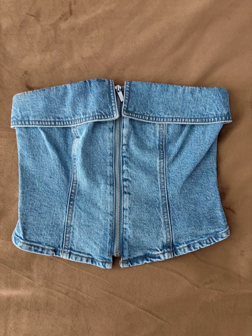 Wild Fable Light Blue Denim Strapless Corset Tank